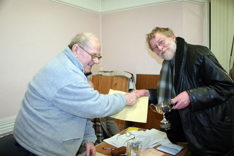 Oliver G3TPJ receives the constructors cup
