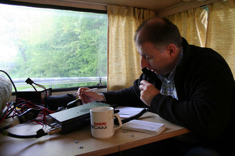 Kevin operating GB4MW VHF
