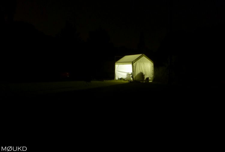 The 6m & 70cm tent glowing at 11:30pm on Saturday Night.
