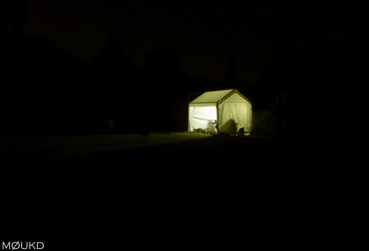 The 6m & 70cm tent glowing at 11:30pm on Saturday Night.
