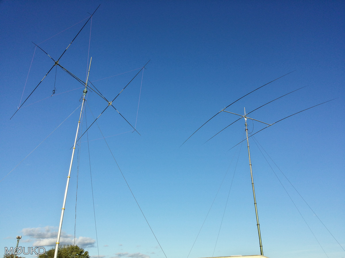 Antennas - 3 element for 20m, 2 element Quad for 15m
