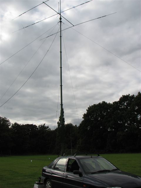 The tower and HF beam close up, 7,14,21 and 28 Mhz
