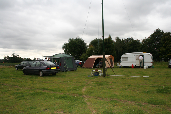 The mast and caravan site view
