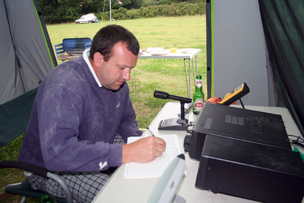 Wayne 2E0RQF working the VHF station
