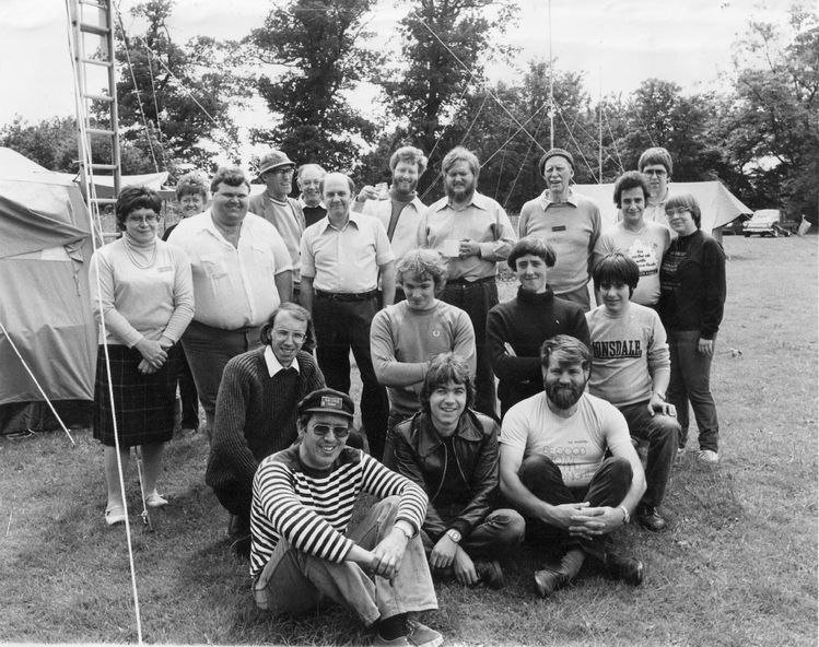 HRC circa 1980
Back row second from left â€“ Alf G8DQJ
Back row
Gill wife of G8ZKZ, to the right of Alf was Eddie G8FBV
 Back row right and behind Steve (Ding Dong) & Beverley was Steve Jarmyn G6FQN
Row of three to front of back row on left
 Gill a very clever lady and expert in electronics who could send CW at around 25 WPM
Keith Castley G6NVD ( Now G0FDJ) is still a close mate of mine
John Crookbain G6SPH -  Really rare DX 
Next row of four
 John Lemay G8KAX (Now G4ZTR)
Dave Bartlett G4VIX â€“ Lives in Lanzarotte now â€“ Son


