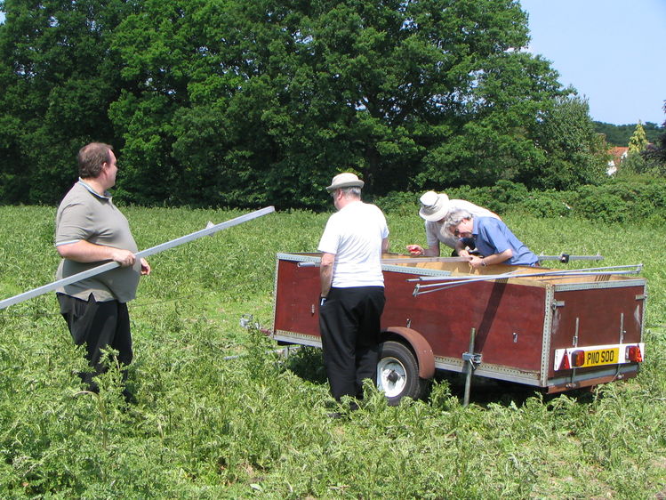 Unloading the trailer

