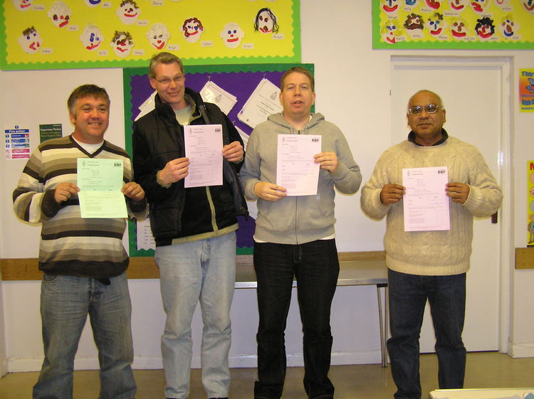 Daryl, Rob, Mark and Mo
Congratulations to Daryl on passing his Intermediate exam, and Rob, Mark and Mo on getting their Foundation certificates
Keywords: exam 2008 intermediate foundation