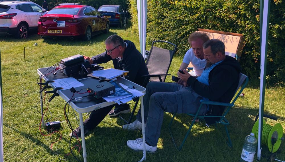 Kevin 2E0WKV Operating HF Alan G3RJI Matt M7GHD
While Kevin was operating on HF Alan spent about 2 hours showing Matt his weather station on his phone and telling him what it does and how it works 
