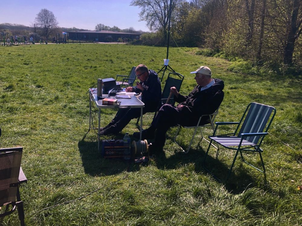 Kevin 2E0WKV Terry M6AMI 
Kevin and Terry operating the radio on HF
