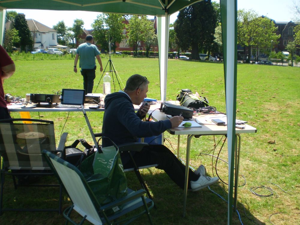 Kevin 2E0WKV
Kevin 2E0WKV operating radio and Rui M7RUI in the background
