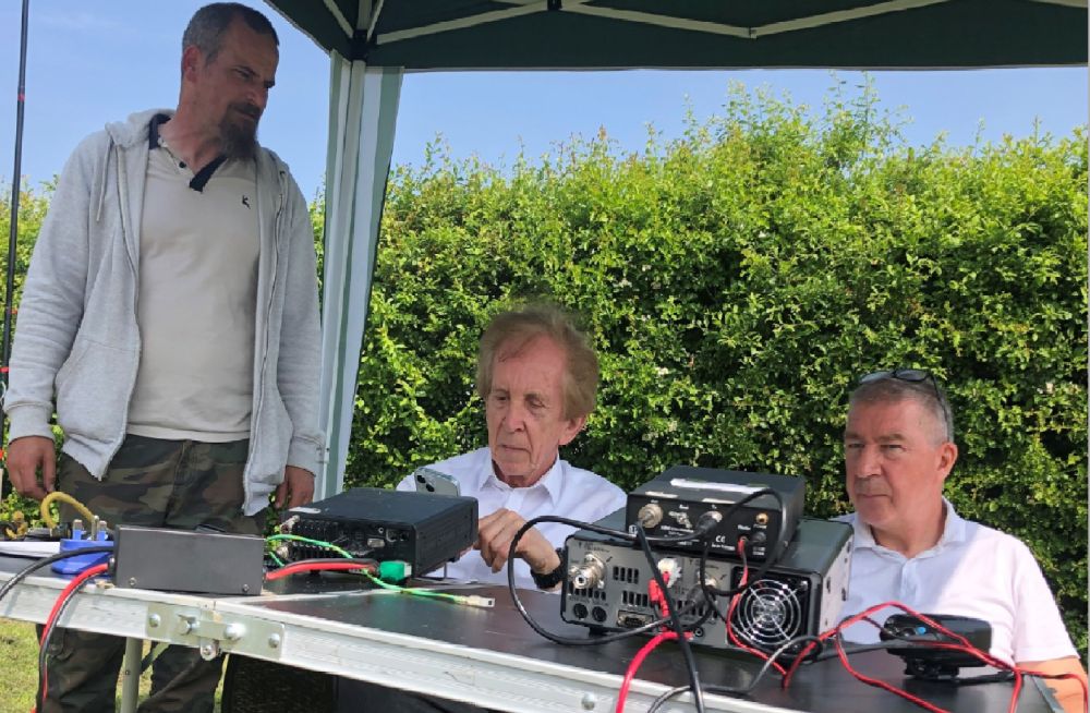 Matt M7GHD Alan G3RJI and Kevin 2E0WKV operating radio
