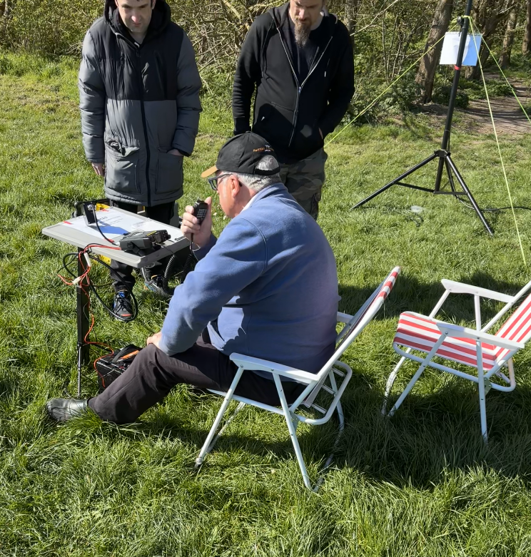 Mick M7EAO On VHF
Michael M3DOV on left Matt M7GHD on right Mick M7EAO on radio
