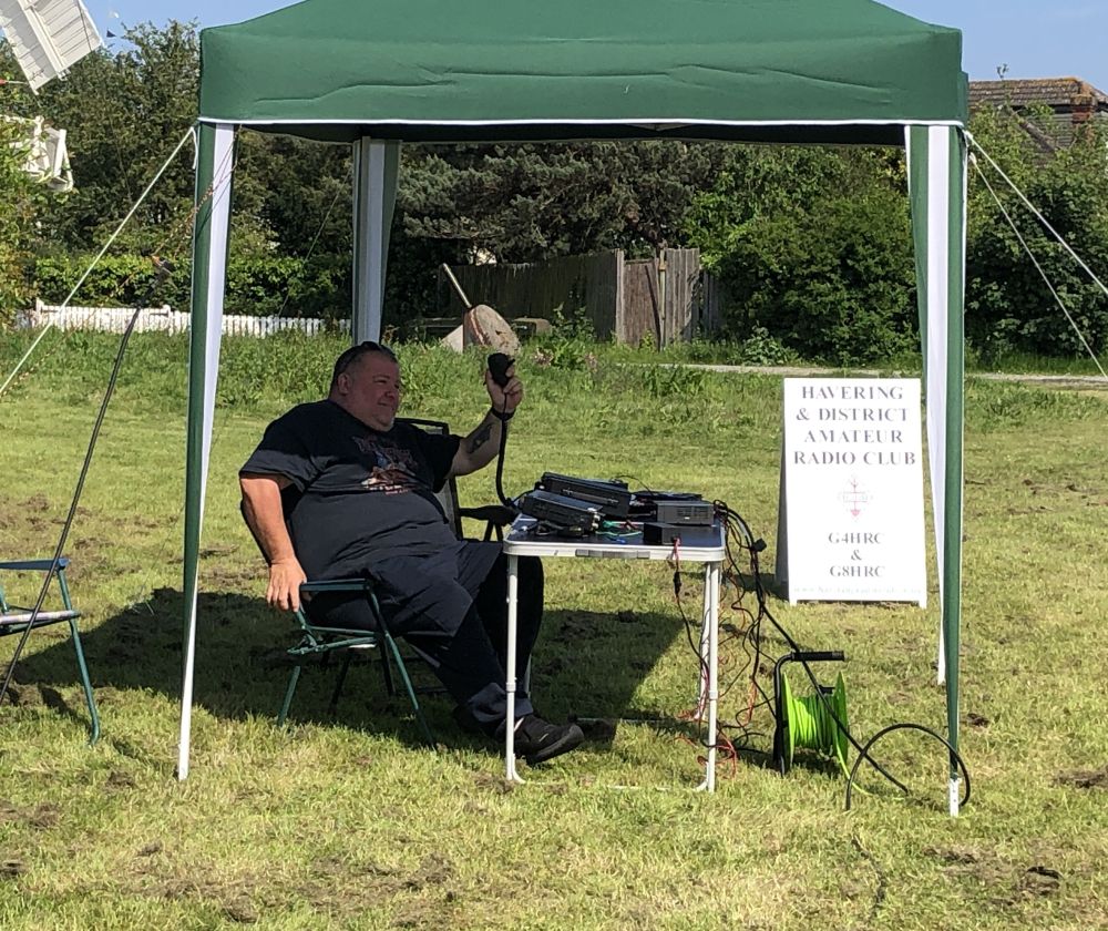 Neil G5OYY operating the radio
