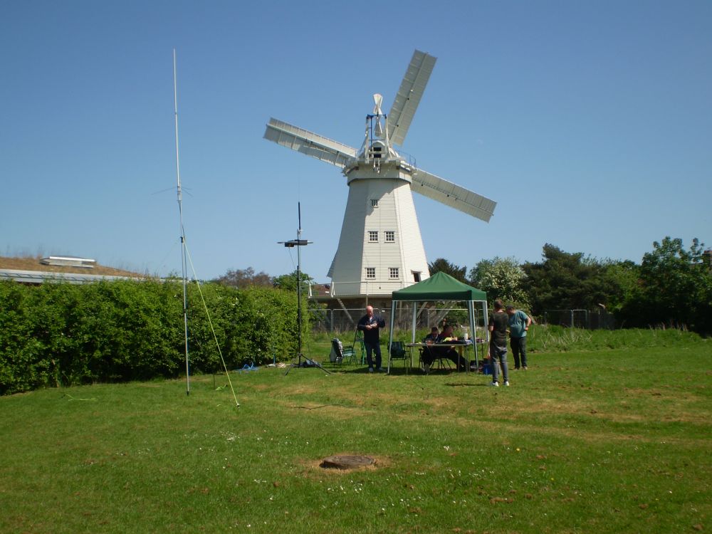 Upminster Windmill And Radio Antennas And Gazebo Setup
